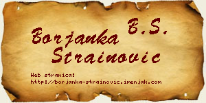Borjanka Strainović vizit kartica
